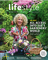 Cover of Lifestyle Magazine issue 22 featuring a smiling woman in a garden full of foliage and flowers